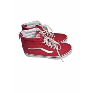 Vans Sk8 Hi Red Child Youth Size 5.5 With easy slip on Zipper back
